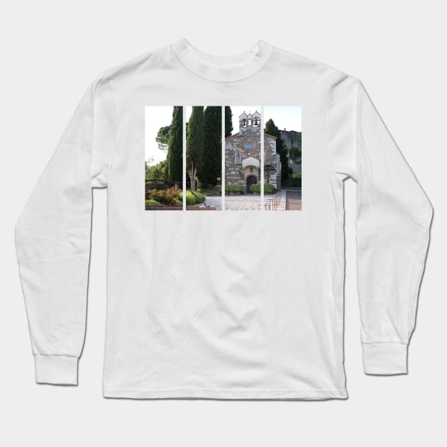 Gorizia, Italy. The castle. It stands between the walls of the ancient village, what medieval sources cite as Upper Land. Friuli Venezia Giulia. Sunny spring afternoon day. Long Sleeve T-Shirt by fabbroni-art